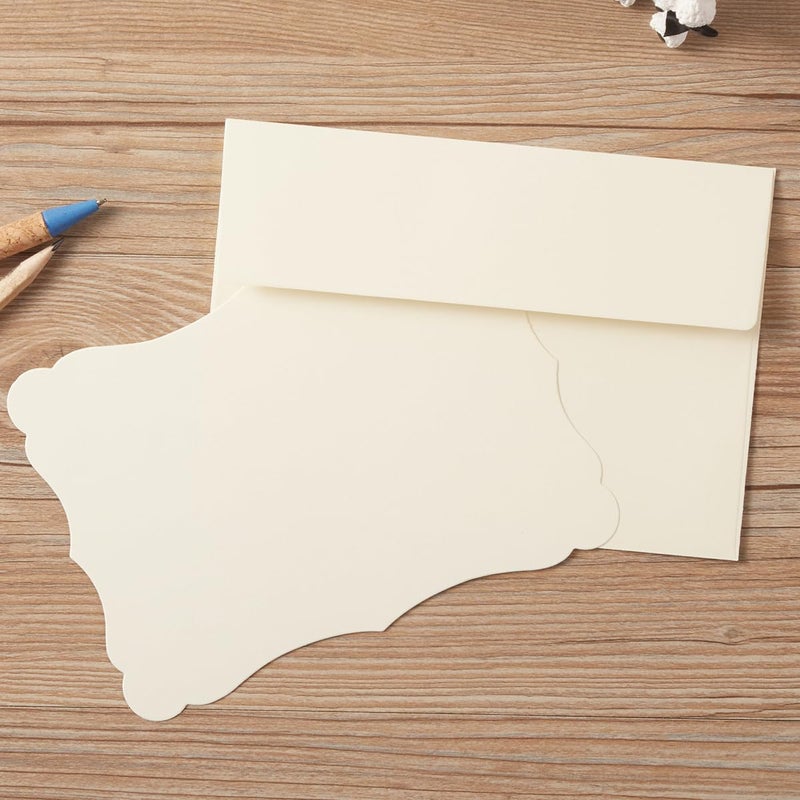 Toperd 100 Pack A7 Envelopes with Colorful Blank 5 x 7 Cards Self-Adhesive Business Envelopes Invitations Cards Envelopes (Cream, A7) - Image 4